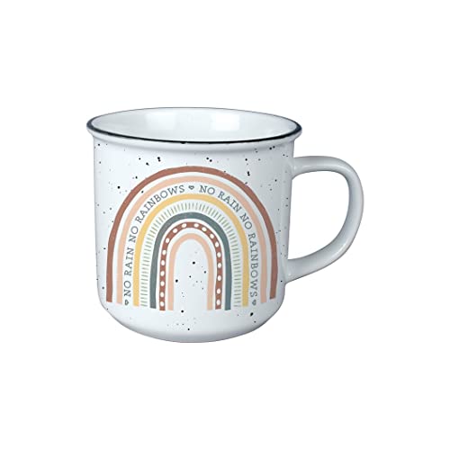 Carson Home, Decorative Vintage Mug for Coffee Latte Tea Hot Cocoa, Ideal Gift, Microwave and Dishwasher Safe, Rainbow Vintage Mug 13oz