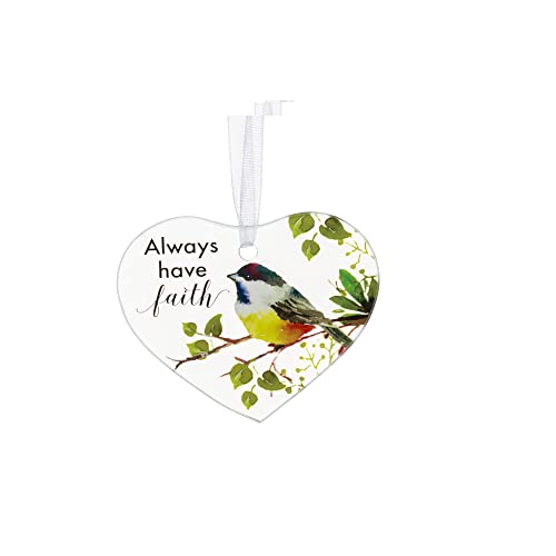 Ganz Always Have Faith Ornament, Glass, 2.75 Inches Width, 3 Inches Height, Multicolor