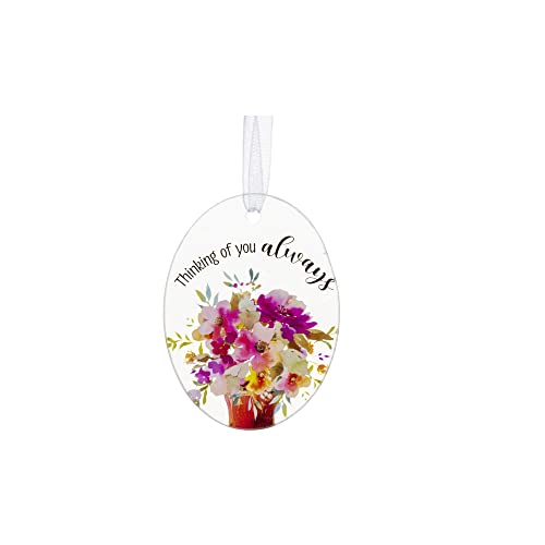 Ganz Thinking of You Always Ornament, Glass, 2.75 Inches Width, 3 Inches Height, Multicolor