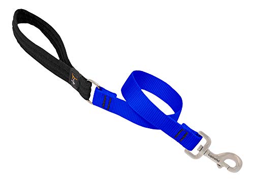 Lupine Pet Traffic Leash by Lupine in 1" Wide Blue 2-Foot Long with Padded Handle