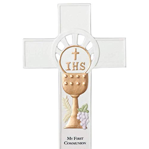 Roman 8.25 Inches Height Porcelain Chalice Wall Cross First Communion Giftware