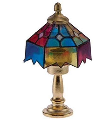 Aztec Imports International Miniatures Dollhouse Miniature Non-Working Tiffany Table Lamp