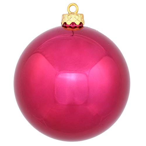 Vickerman 6" Wine Shiny Ball Ornament, 4 per Bag