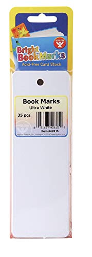 Hygloss Products White Bookmarks - Fun to Personalize - Cardstock Blank Bookmarks - 35 Pack, 2 X 6 in