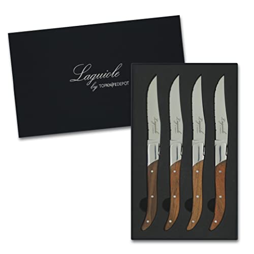 ArteNostro Laguiole 4 pcs Steak Knife Set - Teak Wood Handle