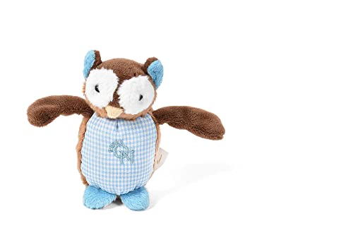 CocoTherapy Oscar Newman Owl Woodland Baby Pipsqueak Animal Tiny Toys for Dogs, 7-inch Length Blue