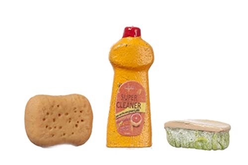 Aztec Imports Dollhouse Miniature Set of 3 Cleaning Supplies
