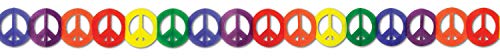 Beistle Rainbow Peace Sign Cutout Paper Garland Decoration, 1 Pack, 5.75" x 12&