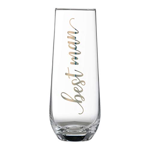 Blue Sky Clayworks Lillian Rose Gold Best Man Stemless Champagne Glass