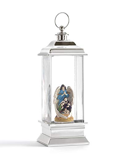 Giftcraft 664120 LED Water Lantern with Holy Family, 11.60-inch High