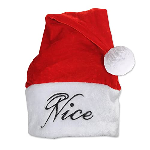 Beistle Christmas Naughty and Nice Red Santa Hat - 1 Pc.