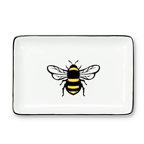 Abbott Collection  27-Buzz Yellow Bee Rect Tray-4x6 L, 4x6 inches Long, Soap/Lotion Pump