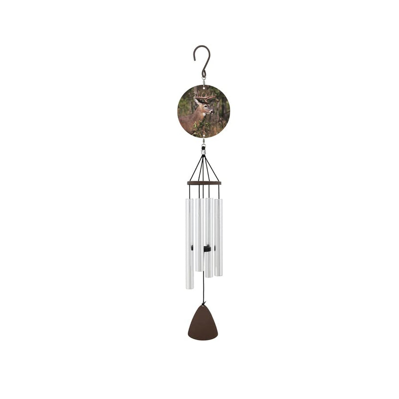 Carson Home 60964 Deer Picture Perfect Chime, 27-inch Length, Aluminum, Adjustable Striker and Strung with Industrial Cord