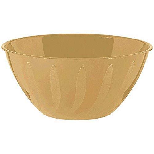 Amscan Gold Swirl Plastic Bowl | 5 Qt.