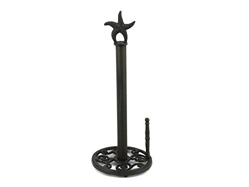 Hampton Iron Cast Iron Starfish Paper Towel Holder 15 Inch - Starfish Decoration - Beach Kitchen Decorating