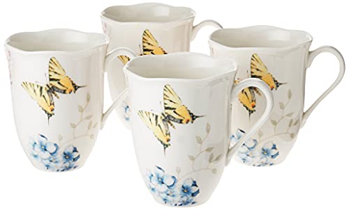 Lenox Butterfly Meadow Hydrangea Dinnerware Mug Set of 4