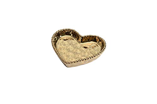 Pampa Bay Love is in the Air Small Porcelain Heart Dish, Gold