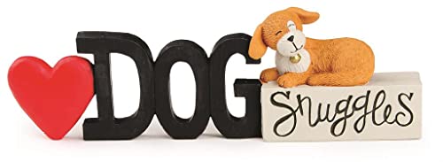 Blossom Bucket 228-13524 Dog Snuggles Message Block Sign, 7.75-inch Length