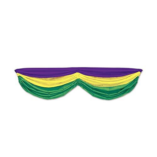 Beistle Mardi Gras Fabric Bunting (golden-yellow, green, purple) Party Accessory  (1 count) (1/Pkg)