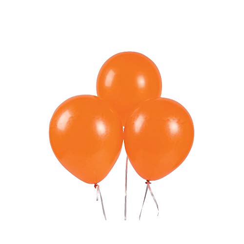 Fun Express - 9" Orange Latex Balloons (2dz) for Party - Party Decor - Balloons - Latex Balloons - Party - 24 Pieces