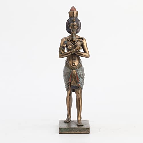 Veronese Design 9 1/4 Egyptian Pharaoh Amenhotep Cold Cast Bronzed Resin Sculpture