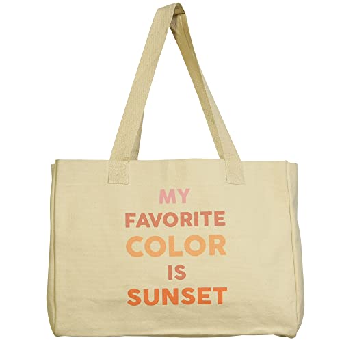 HomArt My Favorite Color Is Sunset Beach Tote, 18-inch Length, Canvas