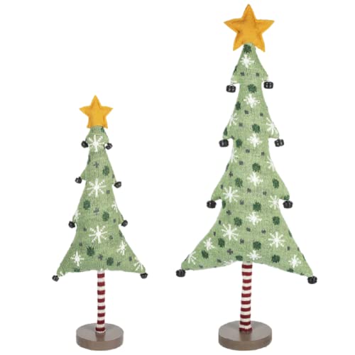 Ganz MX184381 Puffy Tree, Polyester, MDF and Bamboo, Set of 2