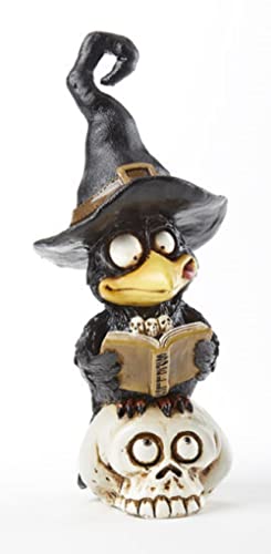Delton Crow Witch with Book, 7.9-inch Height, Resin