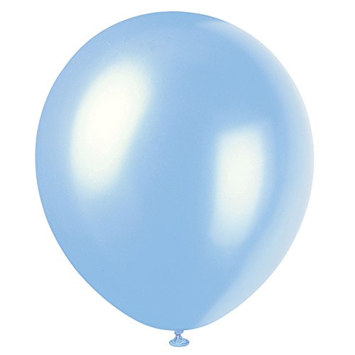 Unique Industries 12" Latex Pearlized Powder Blue Balloons, 8ct