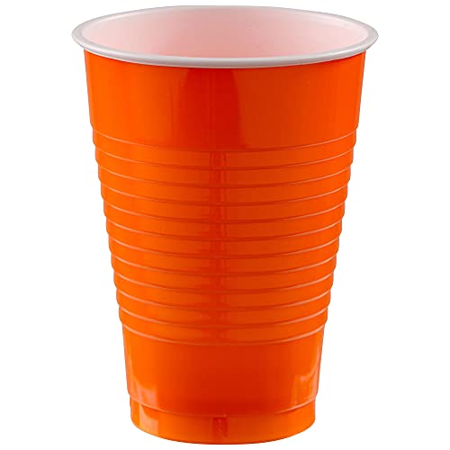 Amscan 43001.05 Orange Peel Plastic Cups 12 oz, 20 Ct.