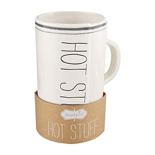 Mud Pie Tall Bistro Hot Stuff Mug, 18 Ounces