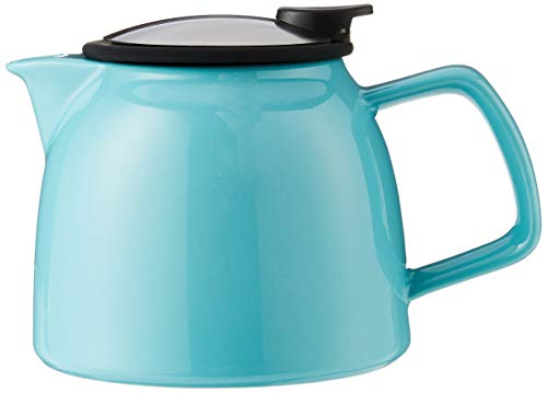 FORLIFE Bell Ceramic Teapot with Basket Infuser 26-Ounce/770ml, Turquoise