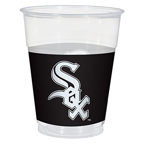 Amscan Chicago White Sox Major League Baseball Plastic Cups - 16oz, 25 Ct