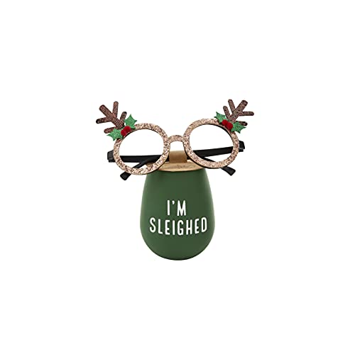 Mud Pie Sleighed Wine Glass And Glasses Set, 4.5-inch