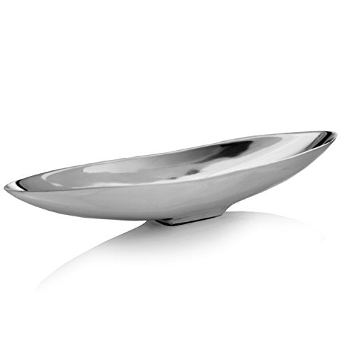 Modern Day Accents Barco Short Boat, Silver, Aluminum, Popular, Bowl, Tray, Tabletop, Centerpiece, Top Seller, Modern, Accent, Accessory, D√©cor, Home, Office, Filler, Glam, Beautiful, 20‚Äù x 4.5‚Äù x 3