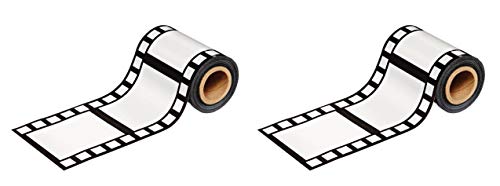 Beistle Filmstrip Poly Decorating Material 2 Piece, 3" x 50', Black/White
