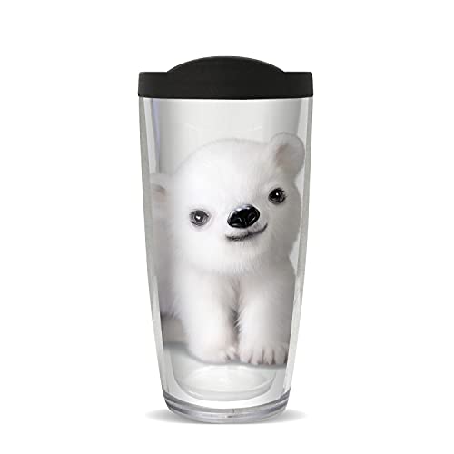 FREEHEART 22oz Tumbler - POLAR BEAR - Animal Club with Black Lid