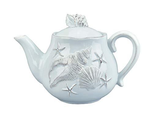 Blue Sky Clayworks Clayworkss Sky Ceramic Laguna Coastal Teapot Blue, Multi
