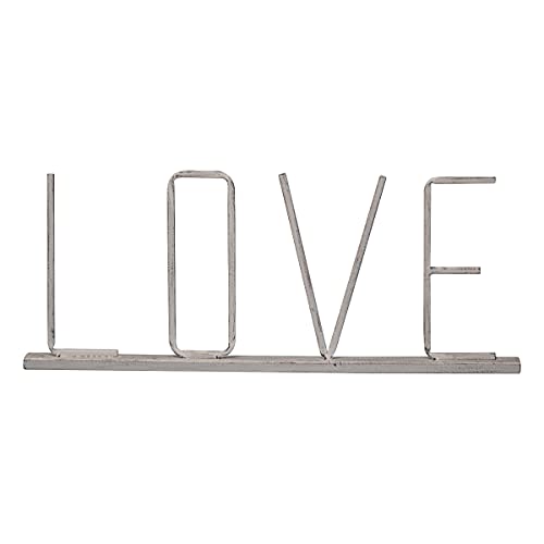 Foreside Home & Garden White Metal Love Decorative Tabletop Accent