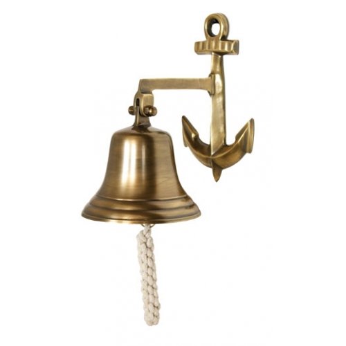 Moby Dick Specialties Anchor Bell-antique Brass Over Aluminum Brass Finish