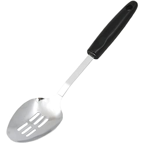 Chef Craft 12931 Select Stainless Steel Spoon Slotted, 12.75 inches, Black