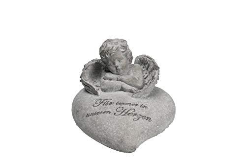 Comfy Hour Praying Angel Statue Collection Resin Angel Lying On Heart-Shape Stone Decor