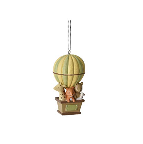 Ganz MX179674 Baby Animals in Hot Air Balloon Ornament, 3-inch Height, Resin and Polyresin