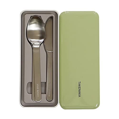 Stainless Cutlery Set from TAKENAKA Japan, Cutlery Set including Fork, Knife, and Spoons (Pale Olive)