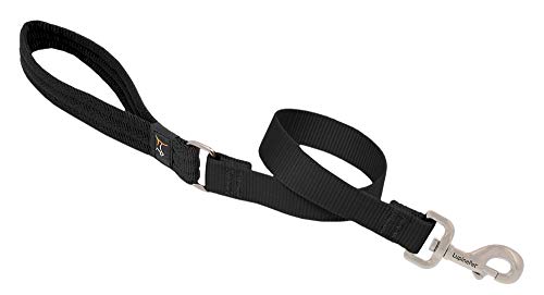 Lupine Pet Traffic Leash by Lupine in 1" Wide Black 2-Foot Long with Padded Handle