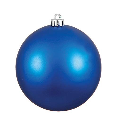 Vickerman 4.75" Blue Matte Ball Ornament, 4 per Bag