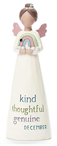 Blossom Bucket December Birthstone Angel Figurine, 5.5-inch Height, Resin