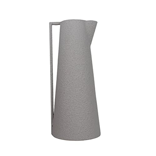 Foreside Home & Garden Textured Pitcher Vase Gray Metal