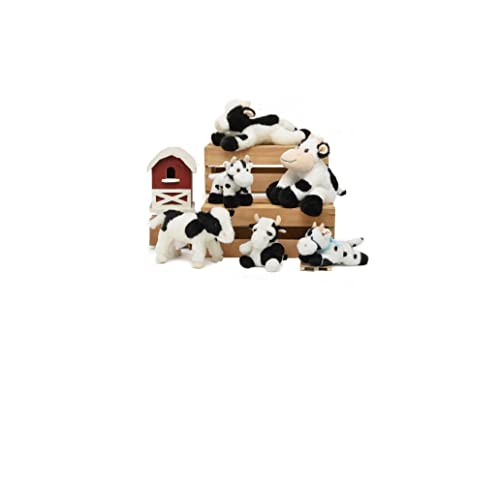 Unipak Plumpee Farm Animal Cow Plush Figure Toy, Kids Toddler Baby Stuffed Animal Toy, 5-inch Height