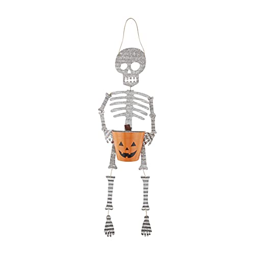 Mud Pie Halloween Skeleton Candy Bucket Hanger, 54"